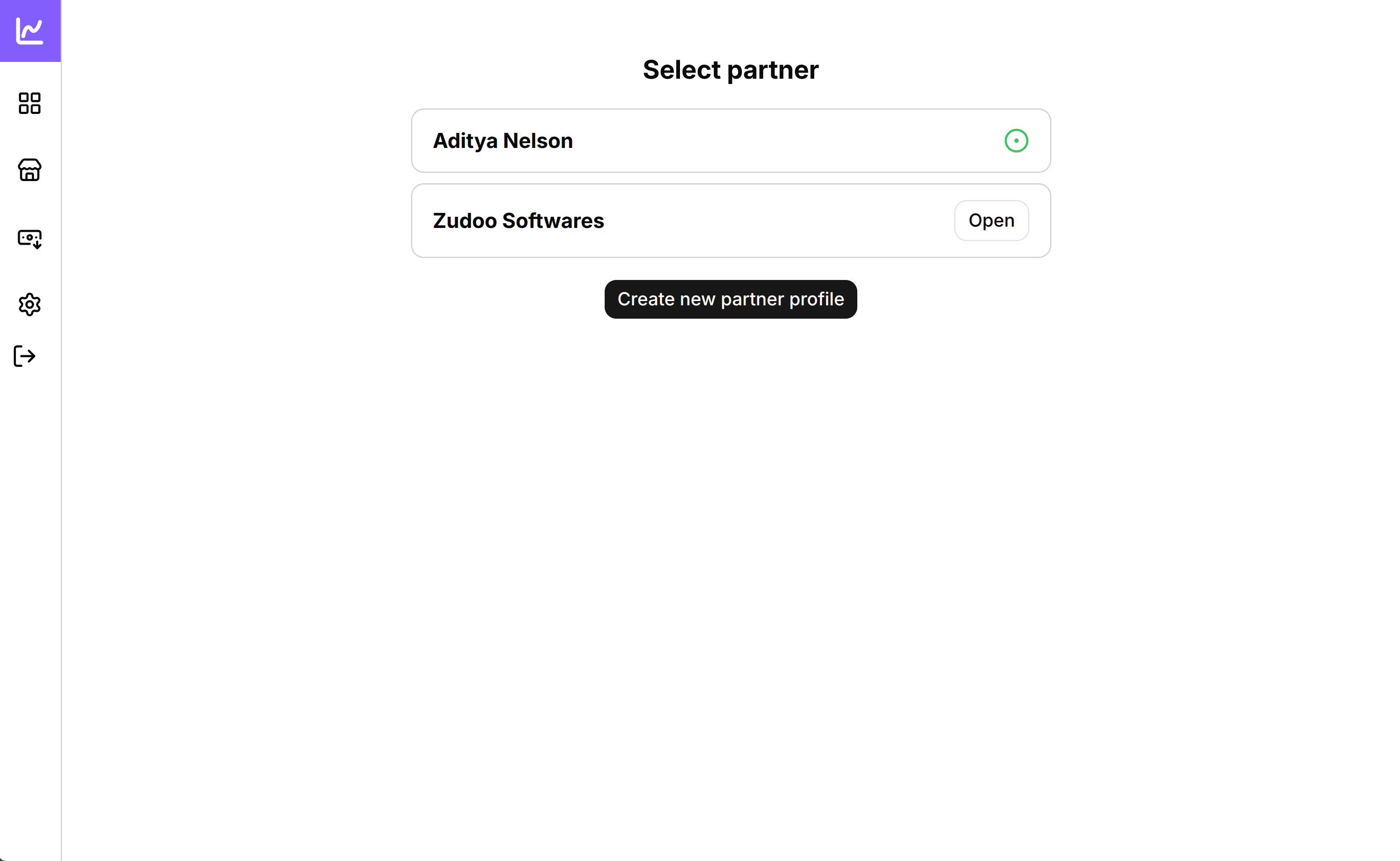 Partner profile selector